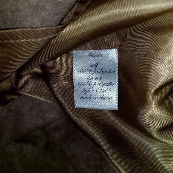 Blue Rain Faux Suede A Line Tan Skirt Scallop Hem. Size Large - Picture 7 of 10